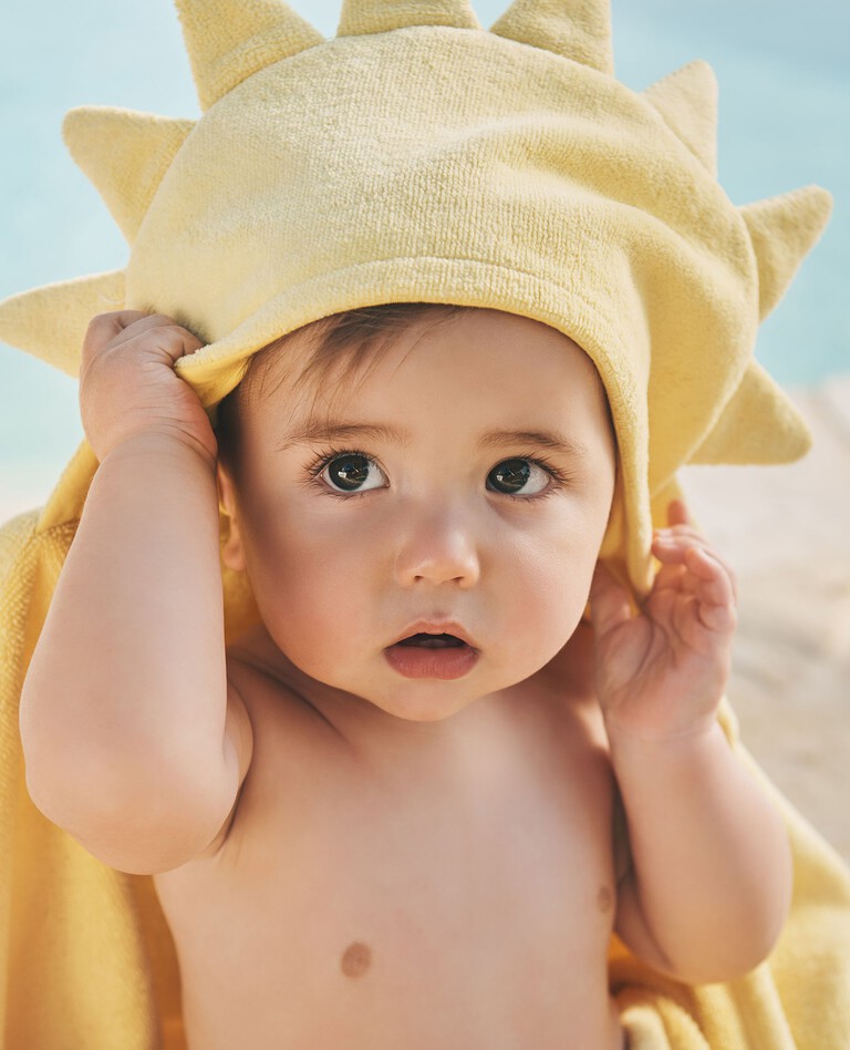 Baby Hooded Towel in Little Sunshine - main