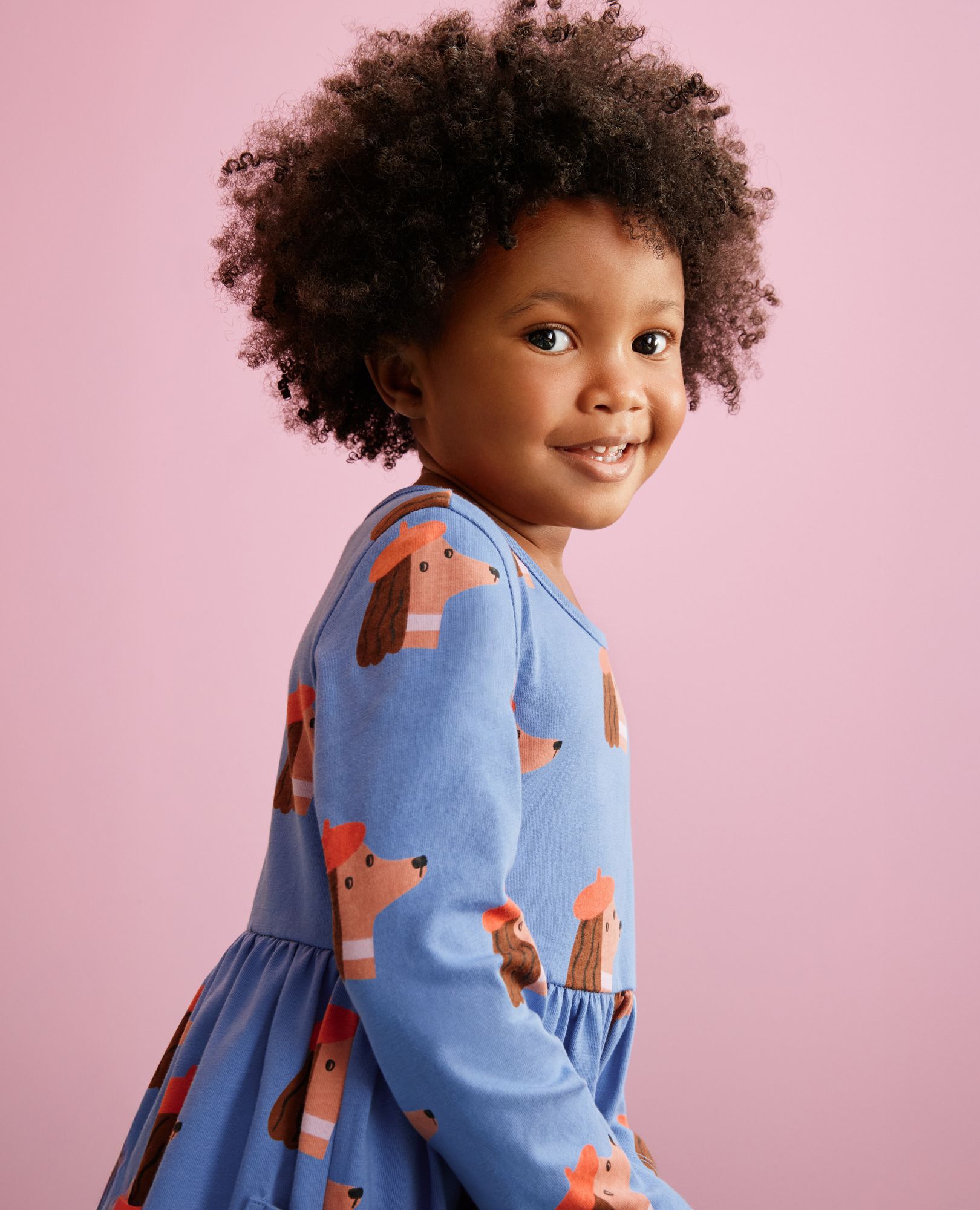 Long Sleeve Playground Dress with Pockets in Bruno on Horizon Blue - main