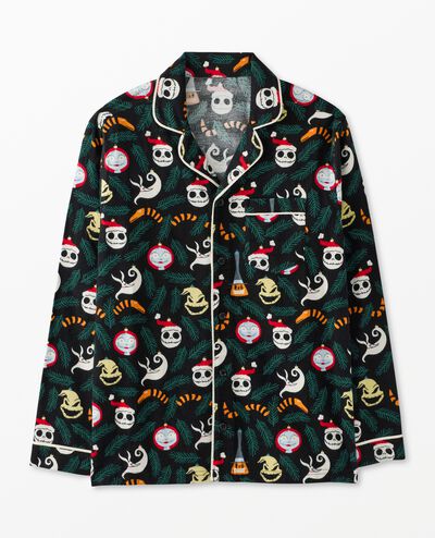 Adult Disney Tim Burton's The Nightmare Before Christmas Flannel Pajama Top in NBC Ornaments - main