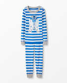 Star Wars™ Striped Long John Pajama Set in Blue/White R2D2 - main