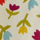 Elbow-Sleeve Collared T-Shirt in Multicolor Tulips on Ecru - swatch