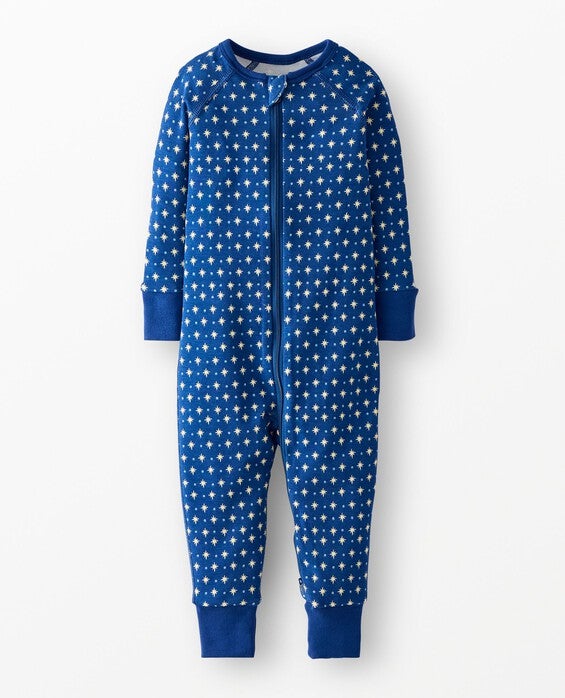 Toddler Holiday HannaSoft™ Stretch Sleeper Pajamas in North Star On Stellar Blue - Size 18-24 mos by Hanna Andersson