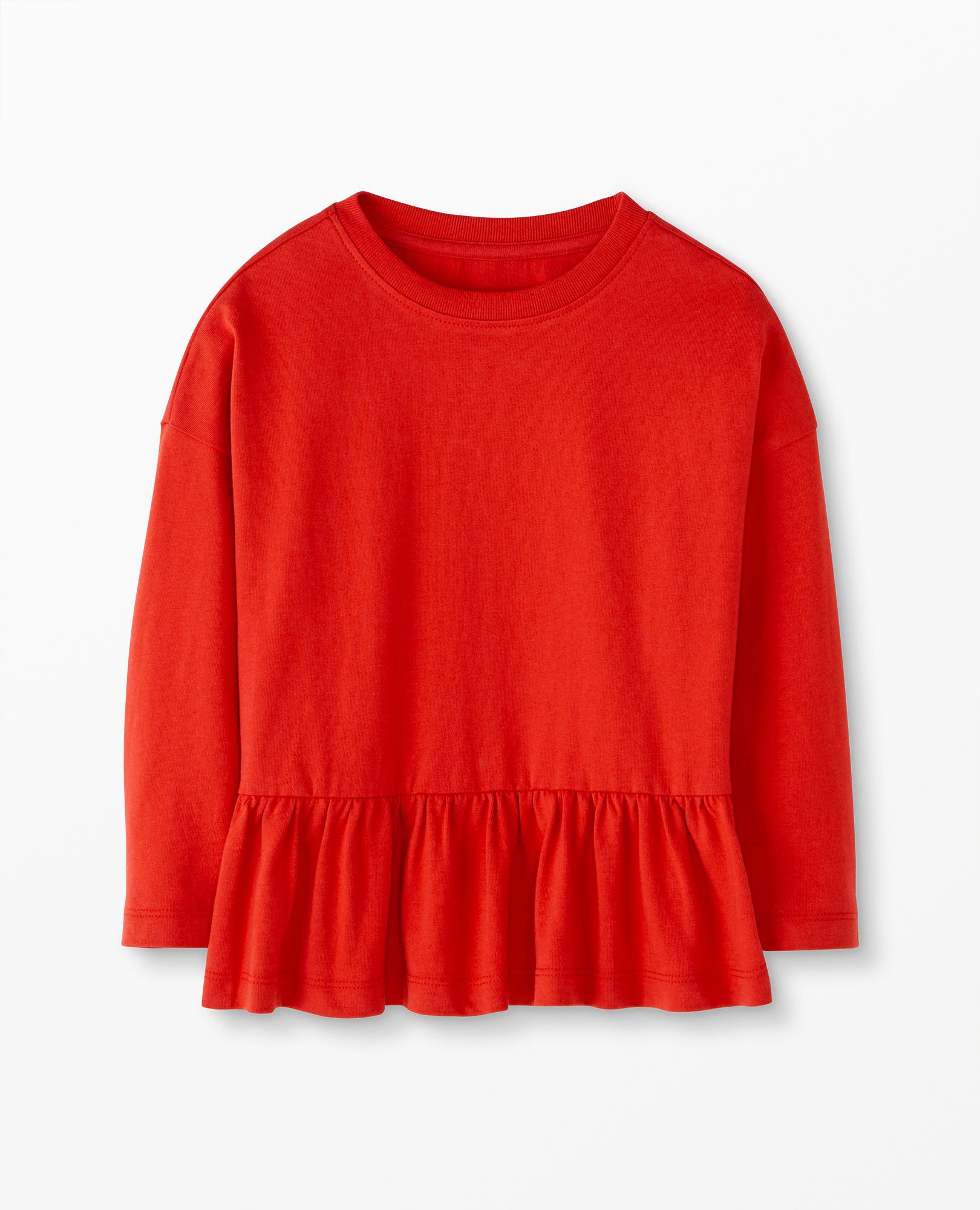 Red long sleeve peplum top on sale