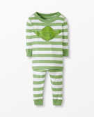 Star Wars™ Stripe Long John Pajamas In Organic Cotton in Green Yoda - main