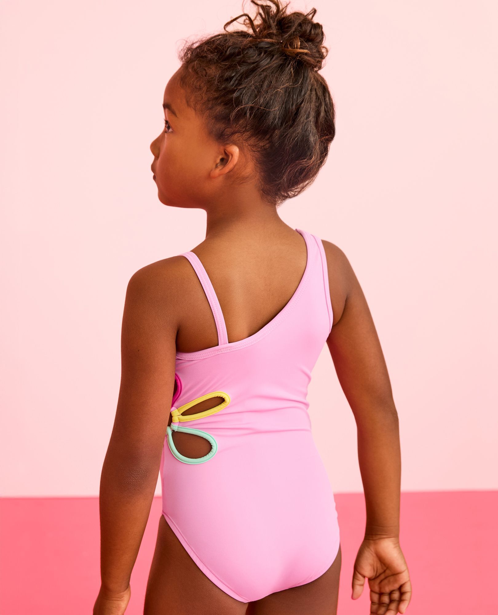 One-Piece Flower Cut Out Swimsuit in Echinacea - main