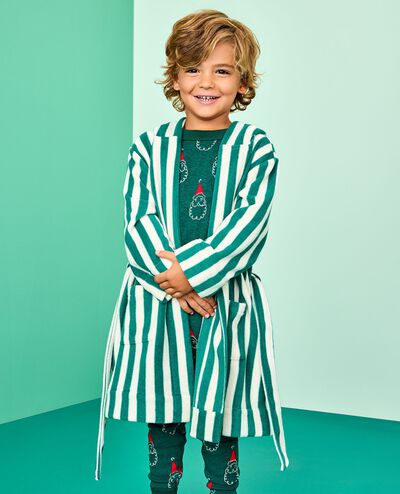 Holiday Fleece Robe in Fir Tree/Ecru - main