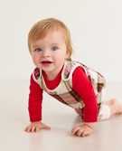 Baby Overall & Tee Set In Cotton Jersey in Family Holiday Plaid - main