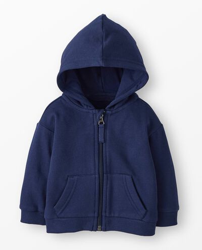 Baby French Terry  Hoodie in Navy Blue - main
