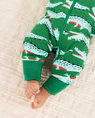 Baby Zip Sleeper In Organic Cotton in Crocodile Smile - main