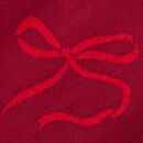 Long Sleeve Smocked Tiered Dress with Pockets in Bows on Beet Red - swatch