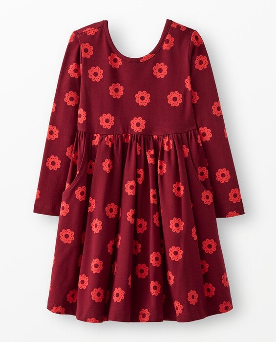 Girls’ Sugar Cookies On Red Holiday Long Sleeve Skater Dress with Pockets – Size Toddler 2 by Hanna Andersson