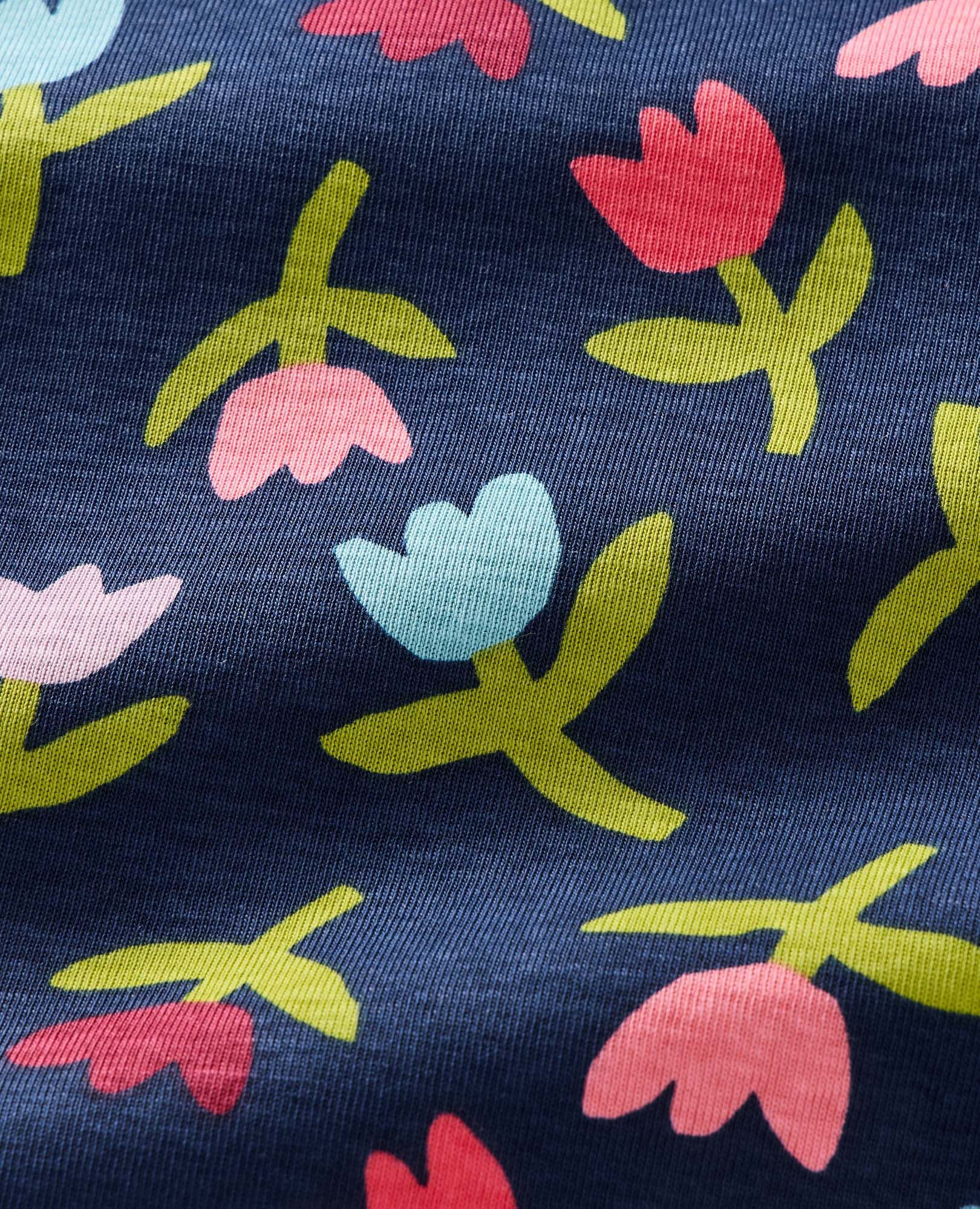 HannaJams™ Pajama Set in Multi Tulips on Navy - main