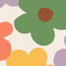 Baby Rashguard Swimsuit in Multicolored Spring Daisies on Ecru - swatch