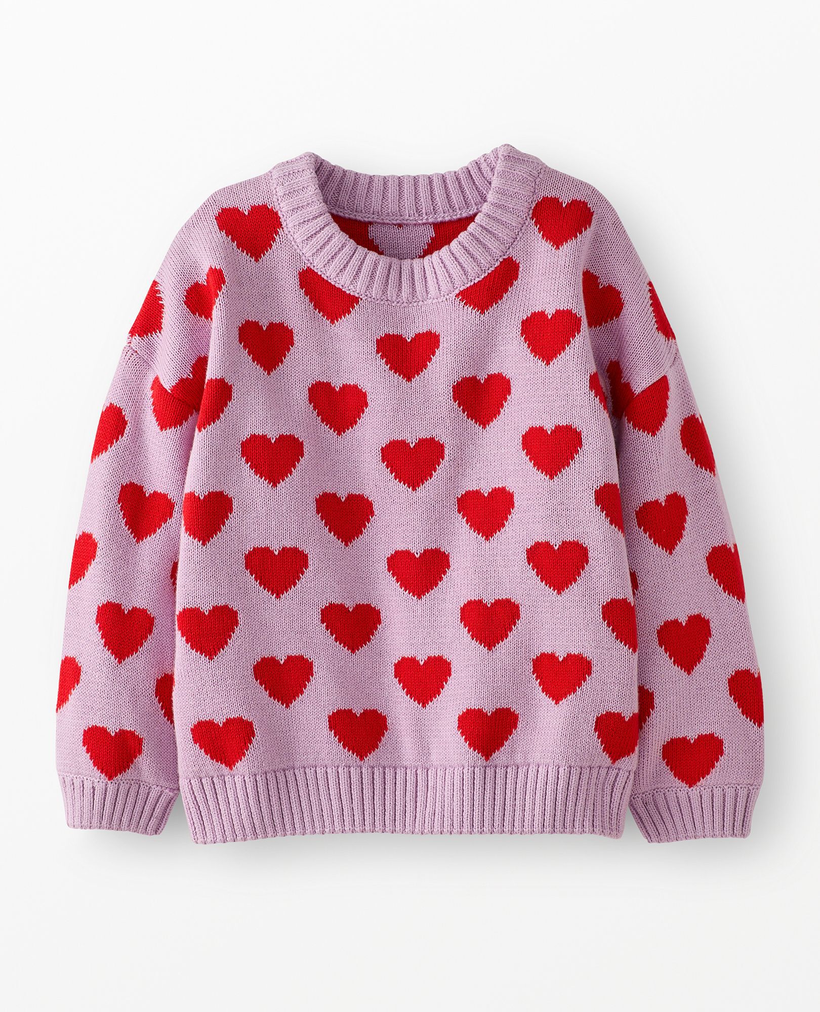 Heart Sweater in Heartful on Purple - main