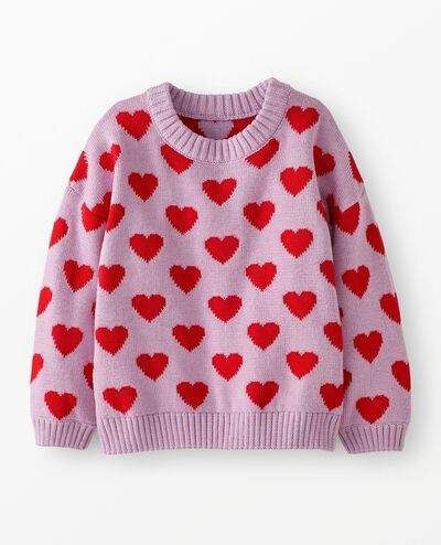 Heart Sweater in Heartful on Purple - main