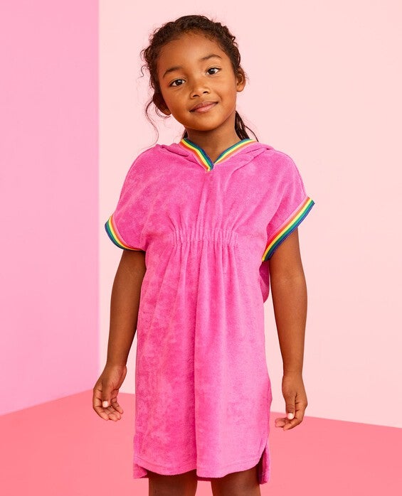 Girls' Phlox Pink Loop Terry Hoodie Cover Up - Size Big Kids 12 by Hanna Andersson