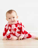 Baby Zip Sleeper In Organic Cotton in Hearts On Hearts - main