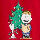 Peanuts Holiday French Terry Sweatshirt in A Charlie Brown Christmas on Red - swatch