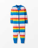 Rainbow Stripe Baby Zip Sleeper In Organic Cotton in Colorful Rainbow Stripe - main