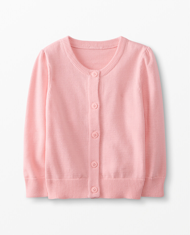 Cardigan In Combed Cotton in Petal Pink - main