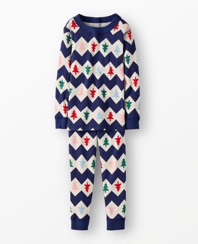 Holiday HannaJams™ Pajama Set in Multi Tree Chevron - main