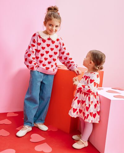 Heart Sweater in Heartful on Purple - main