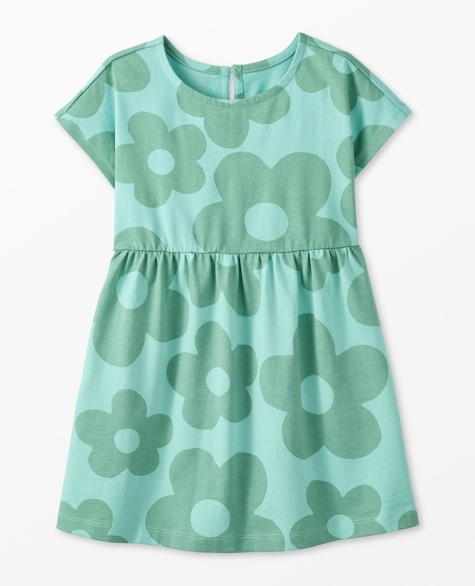 Dolman Sleeve Dress with Pockets in  Gigantic Daisy on Sky Blue - main