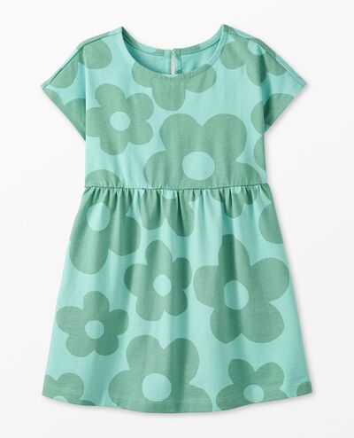 Dolman Sleeve Dress with Pockets in  Gigantic Daisy on Sky Blue - main