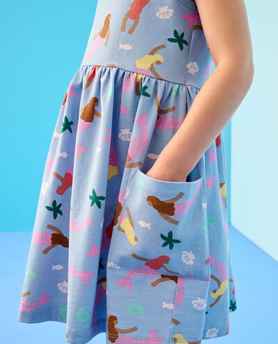Sleeveless Playground Dress with Pockets in Floral Mermaids on Picnic Sky - main