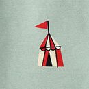 HannaJams™ Pajama Set in Tents on Seafoam - swatch