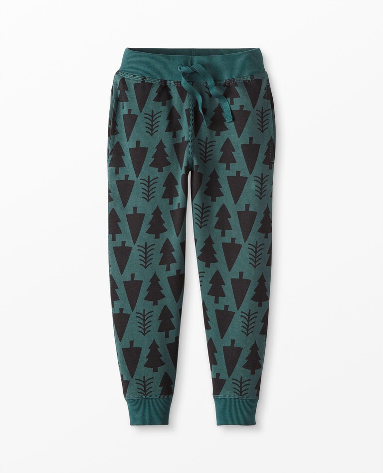 Holiday Print Sweatpants In French Terry in Frozen Forest - main