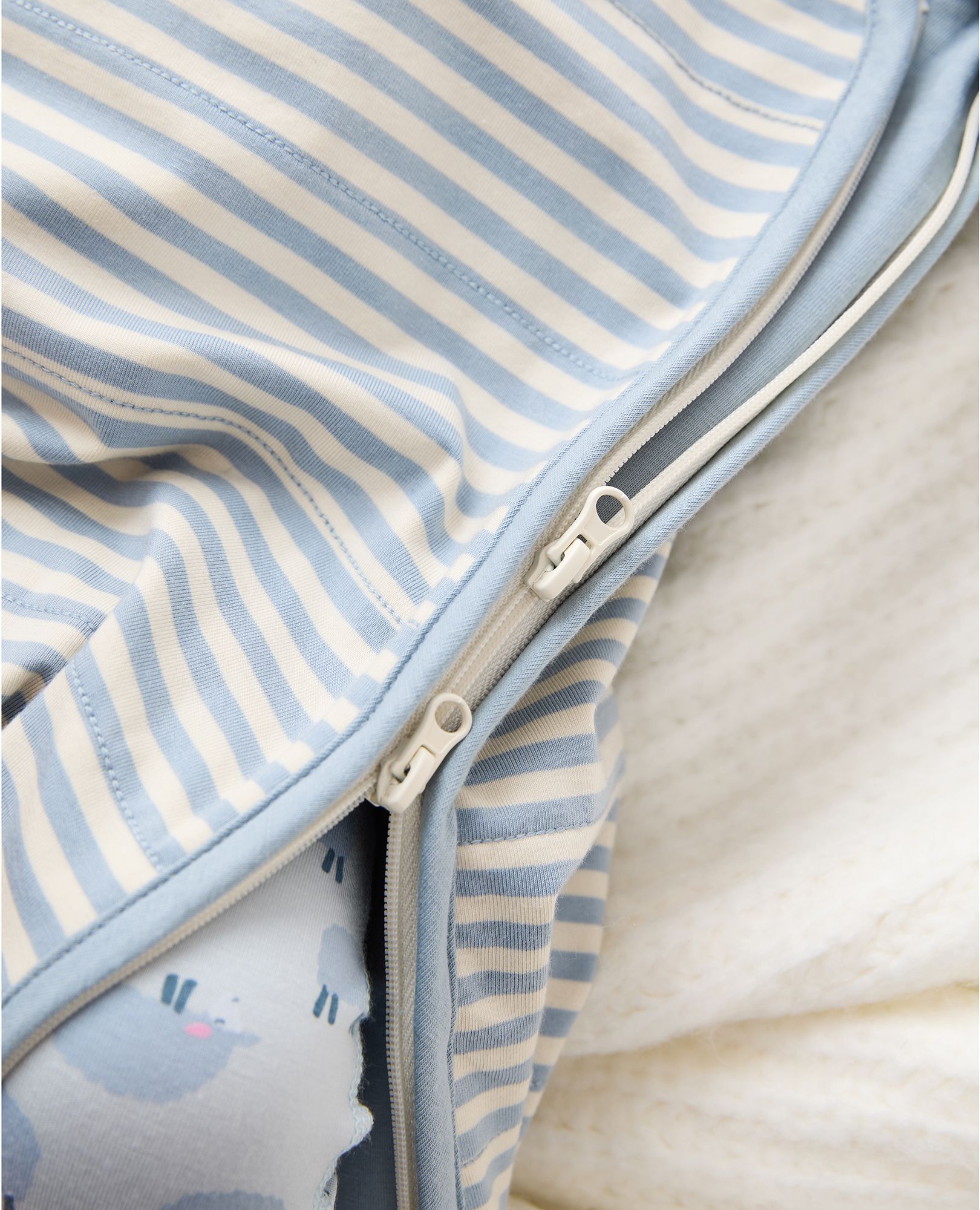 Baby Sleep Sack in HannaSoft™ (0.5 TOG) in Ecru/North Air - main