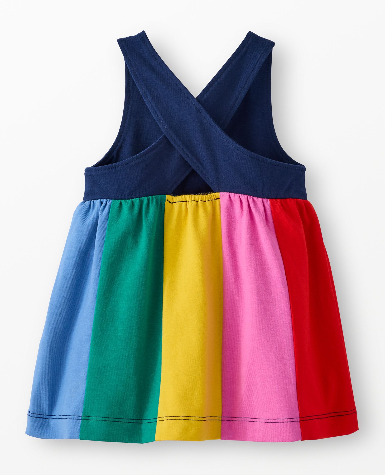 Baby Crossback Rainbow Skater Dress in Navy Blue - main