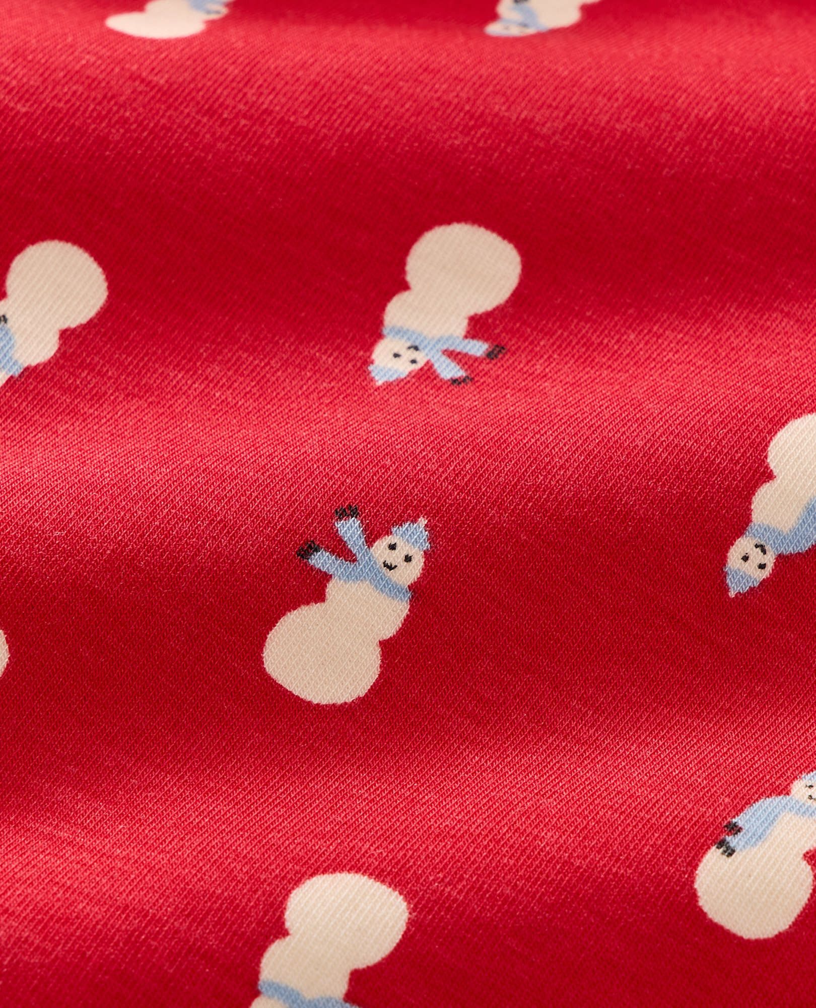 Holiday HannaSoft™ Stretch Sleeper in Snowmen on Red - main