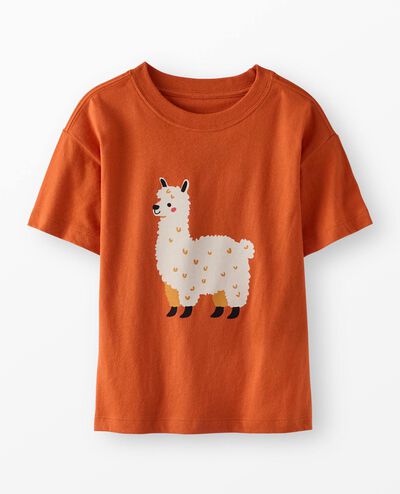 Relaxed Fit Graphic T-Shirt in Llama on Bisque - main
