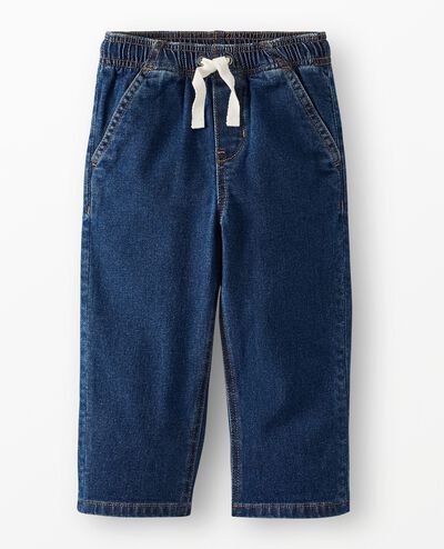 Woven Denim Pants in Medium Denim Wash - main