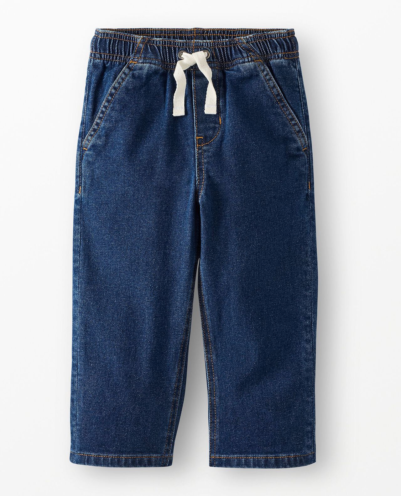 Woven Denim Pants in Medium Denim Wash - main