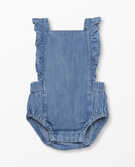 Baby Chambray One Piece Overalls in Light Wash Denim - main