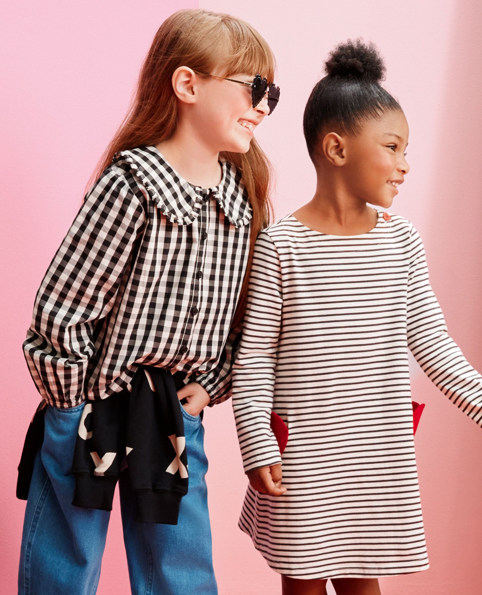 Long Sleeve Swing Dress with Pockets in Soft Black/Ecru - main