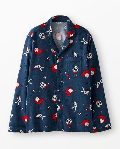 Adult Disney Tim Burton's The Nightmare Before Christmas Flannel Pajama Top in Nightmare Before Christmas - main