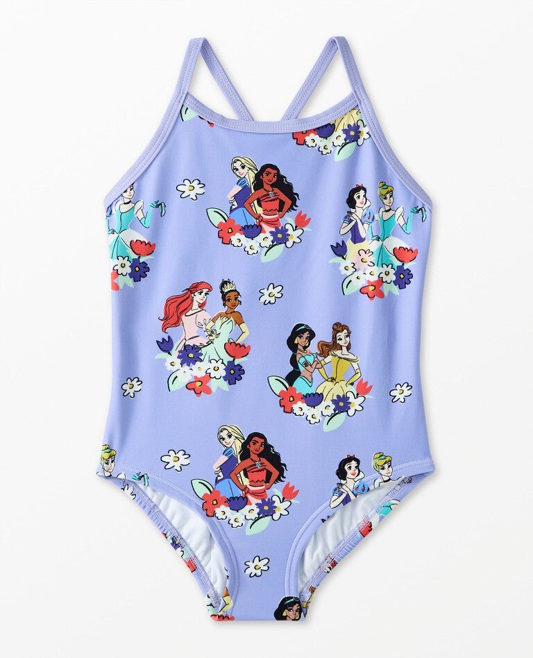 Disney Princess One-Piece Swimsuit in Floral Multi Princess - Lavender - main