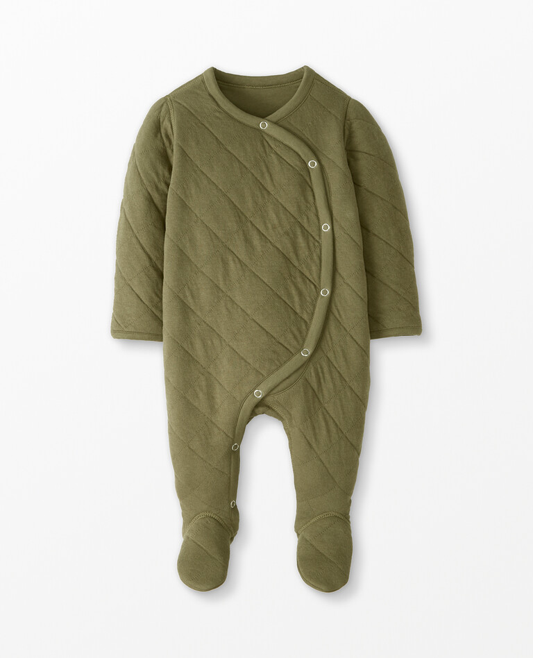 Bby Quilted Bunting in Green Olive - main
