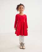 Velour Skater Dress in Hanna Red - main