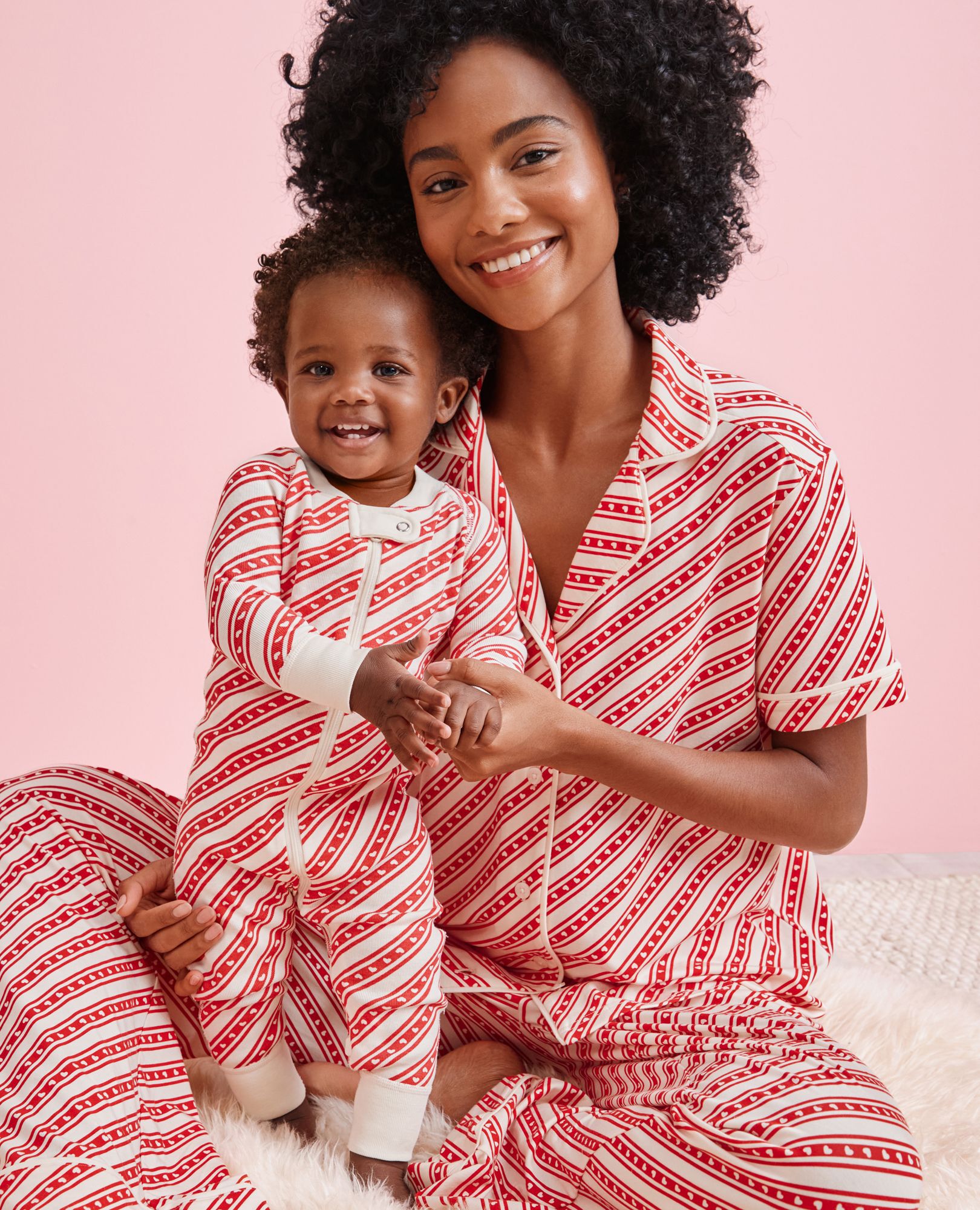 Women's Short Sleeve HannaSoft™ Pajama Set in Candy stripes - main