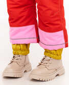 Colorblock Insulated Recycled Snow Overalls in Bubble Gum Pink/Tangy Red - main