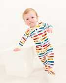 Baby Zip Footed Sleeper In Organic Cotton in Crayons - main