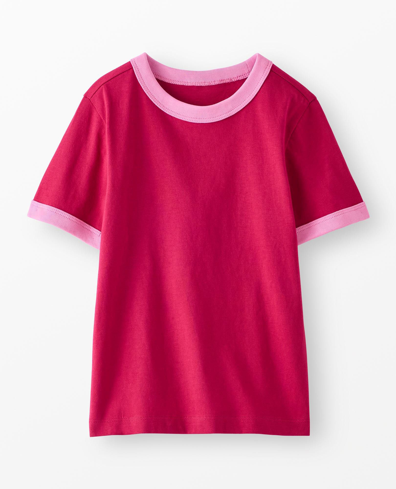 Classic Fit Ringer T-Shirt in Raspberry - main