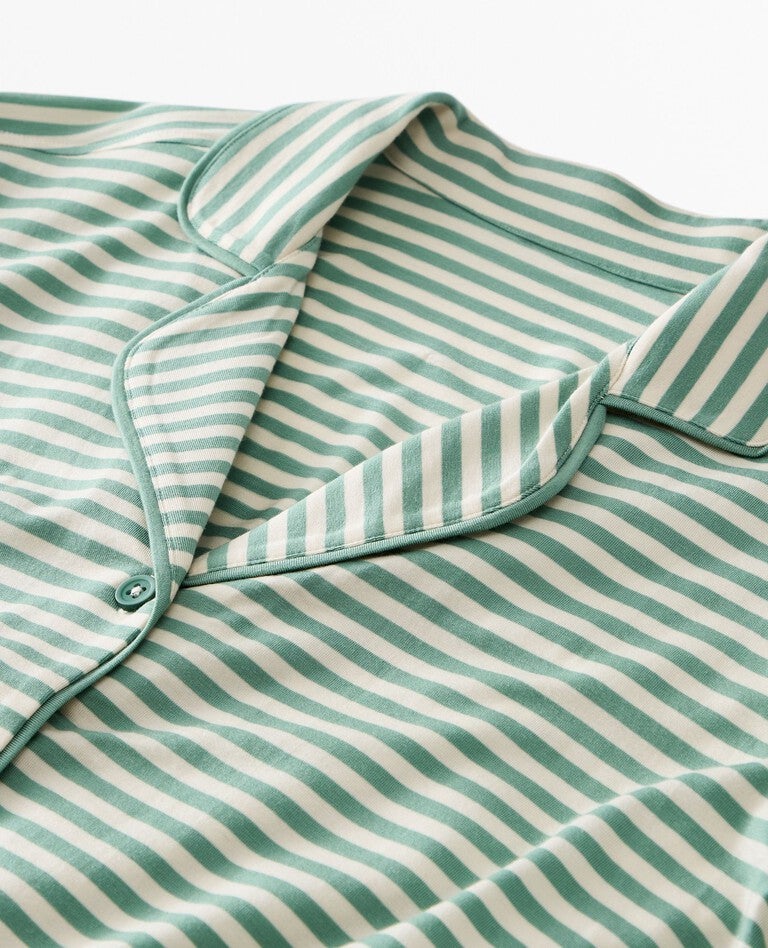 Women's Short Sleeve Pajama Set in HannaSoft™ in Jade/Ecru - main