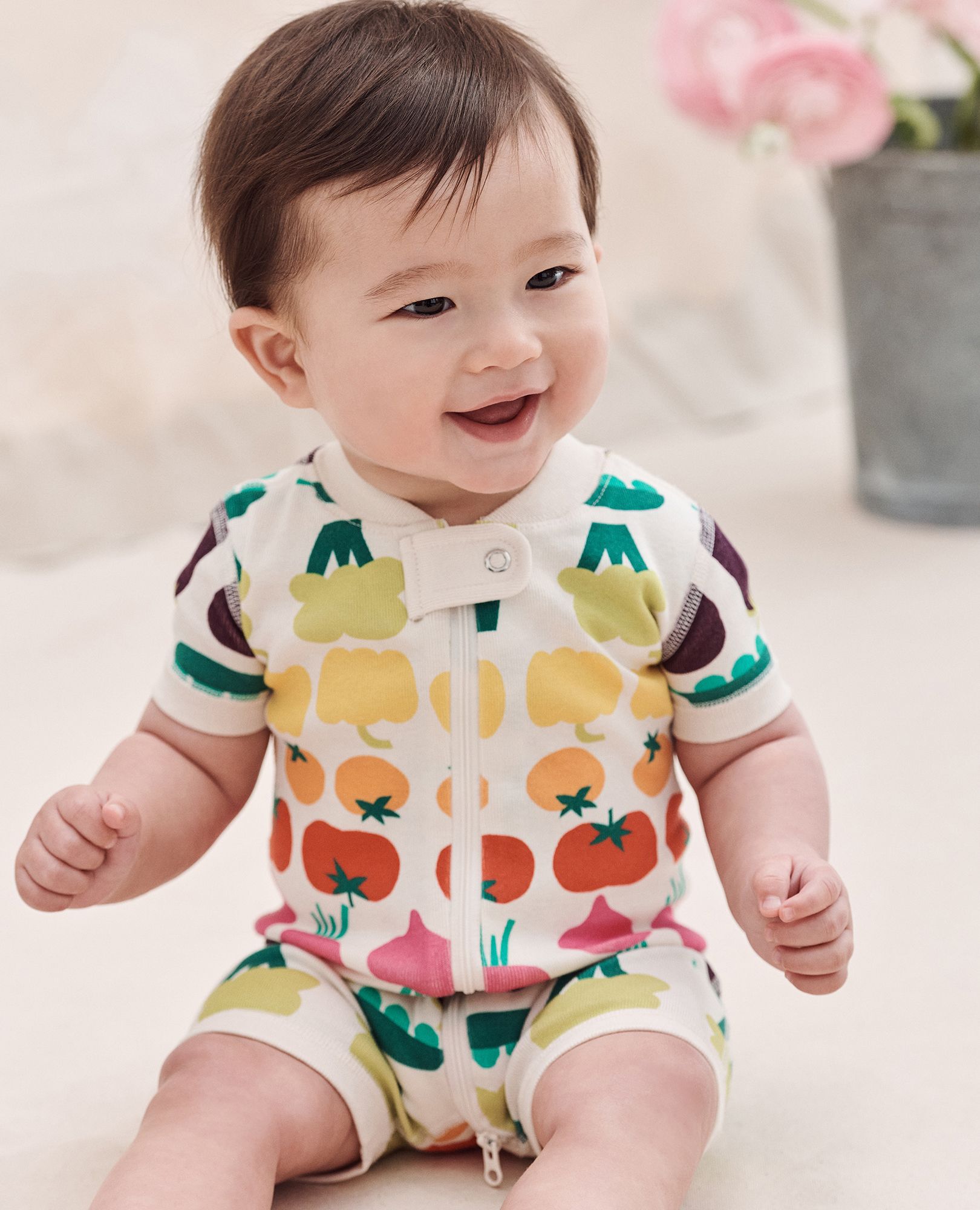 Baby Earth Day 2-Way Zip Shortie Sleeper | Hanna Andersson