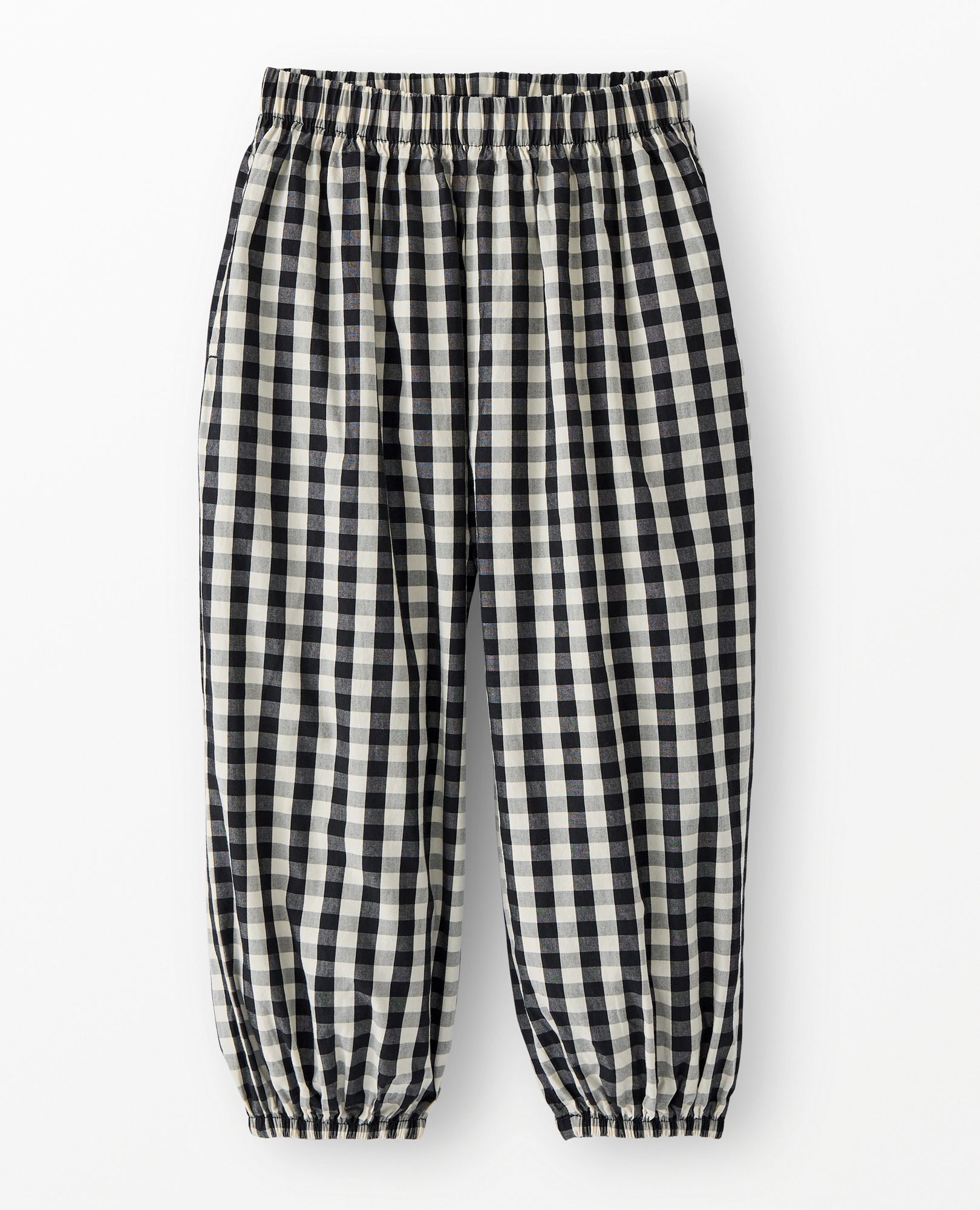 Poplin Parachute Pants in Black/Ecru Gingham - main